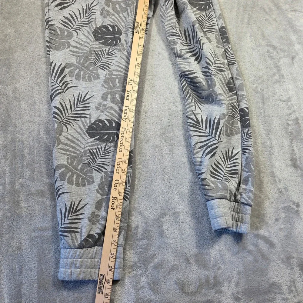 Gray Leaf-Print Men's/Womens Joggers Sweatpants